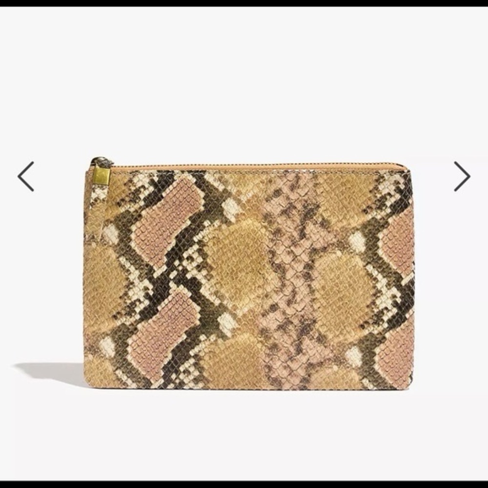 The Leather Pouch Clutch: Snake Embossed Edition